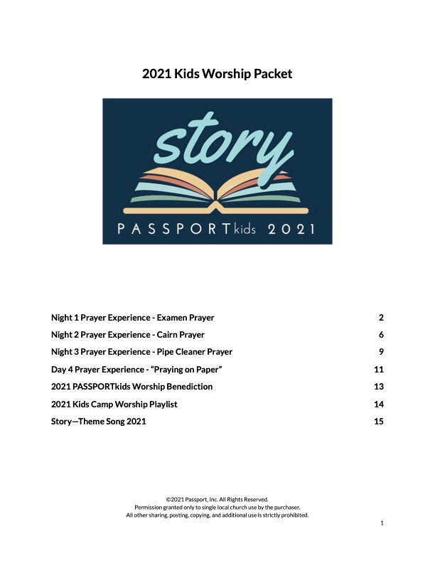 2021 Kids Worship Packet