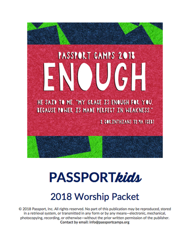 2018 PASSPORTkids Worship Packet